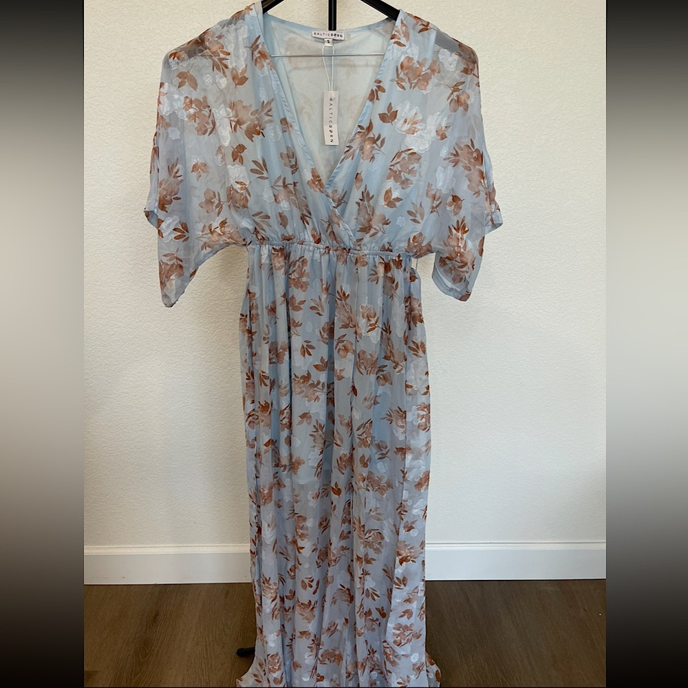 Baltic Born Kimono Dress Camel Blue Size S